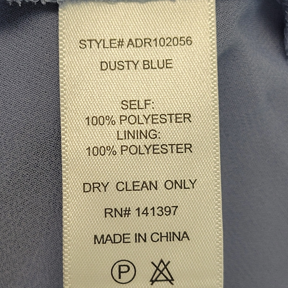 ASTR Dusty Blue Satin Dress With Rushing Side Detail Size Large - Picture 9 of 10